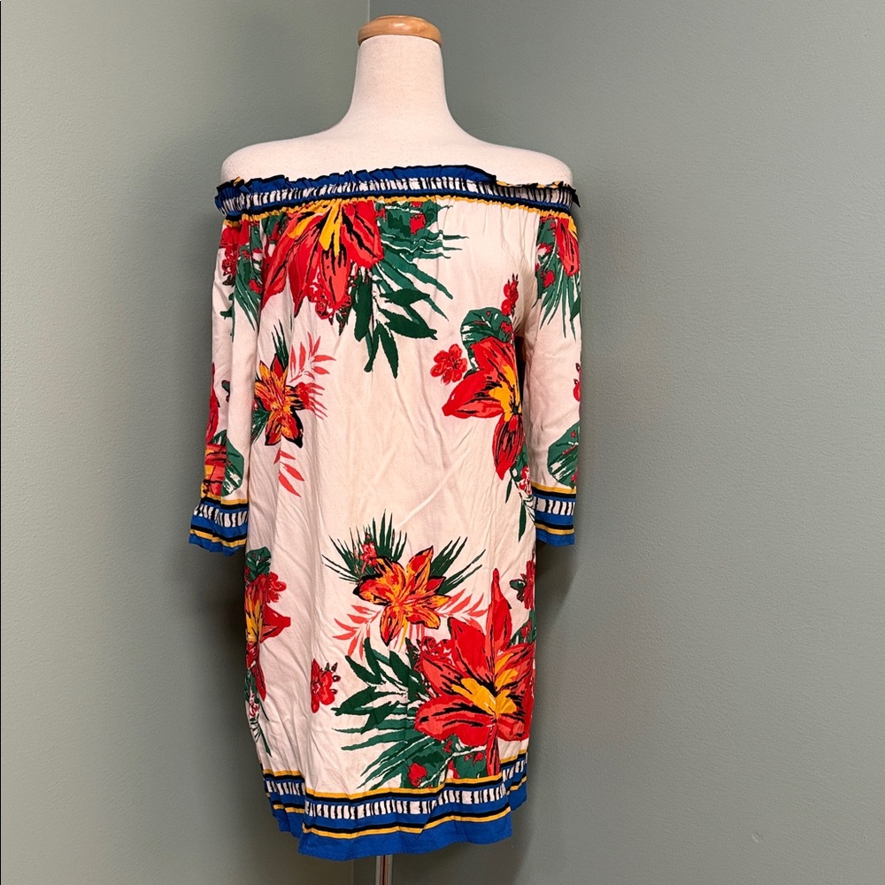 Free Market - Flirty Floral Off-Shoulder Dress